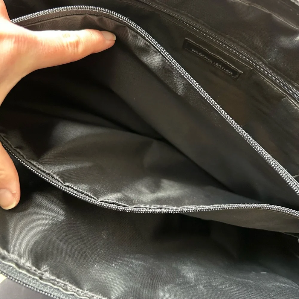 Wilsons Leather Black Computer Work Briefcase Bag